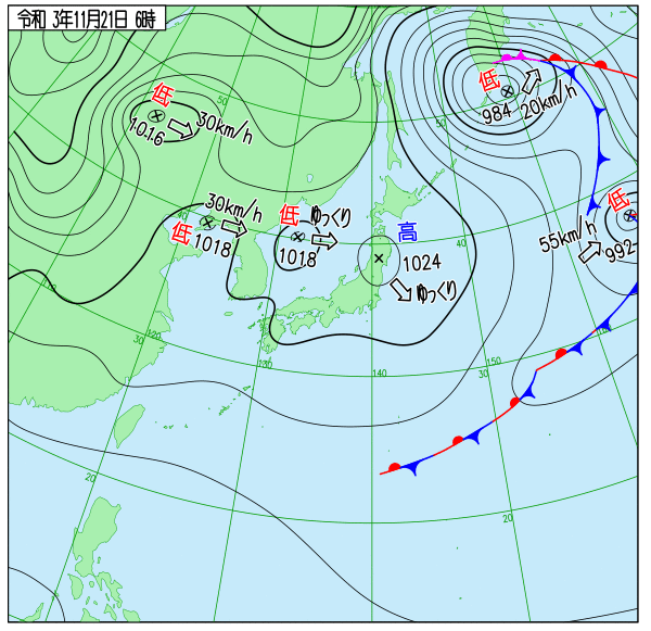 11月21日の天気図